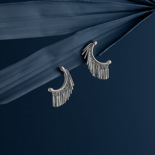 SILVER MINI TASSEL EARRINGS