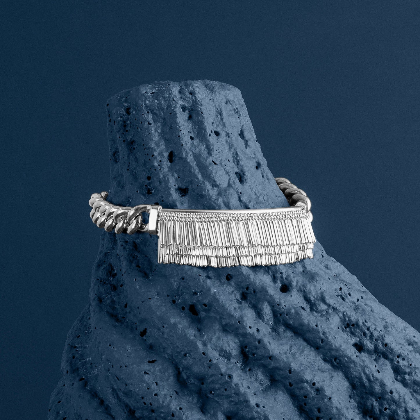 SILVER TASSEL AND CHAIN BRACELET