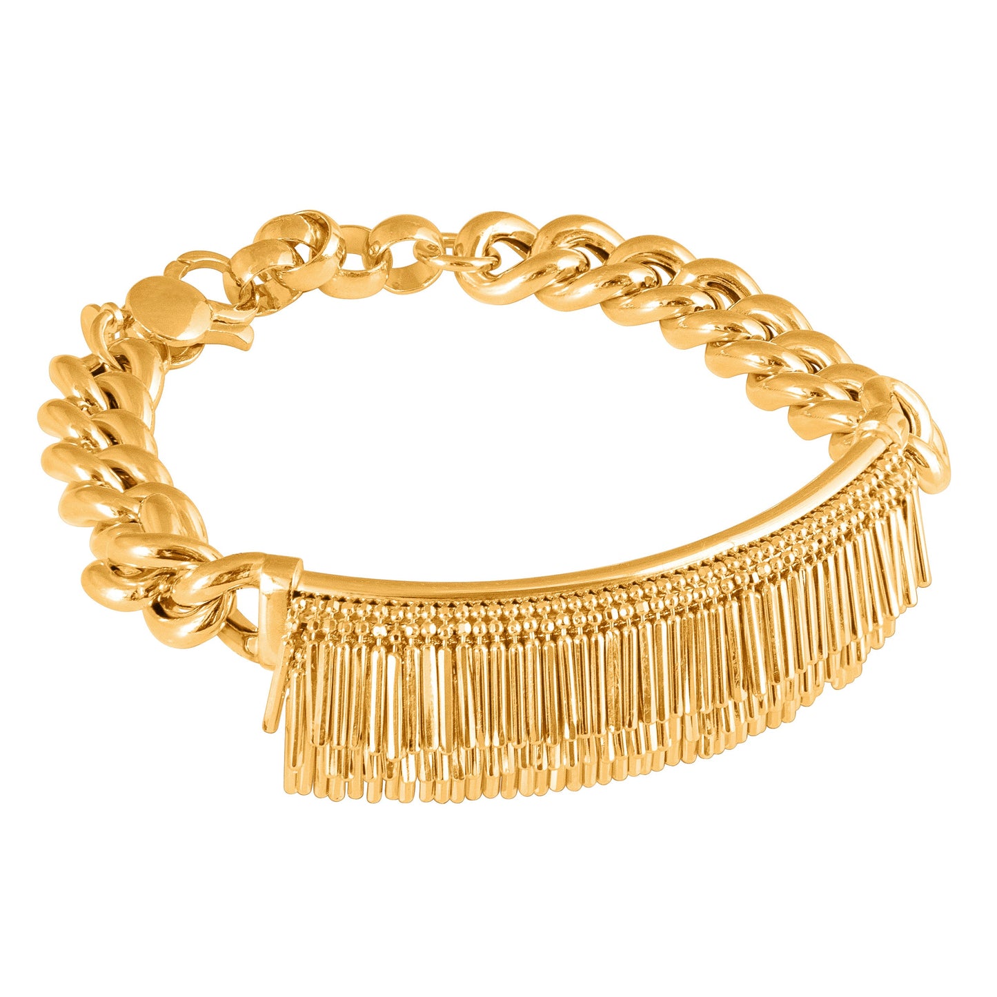 GOLD TASSEL AND CHAIN BRACELET