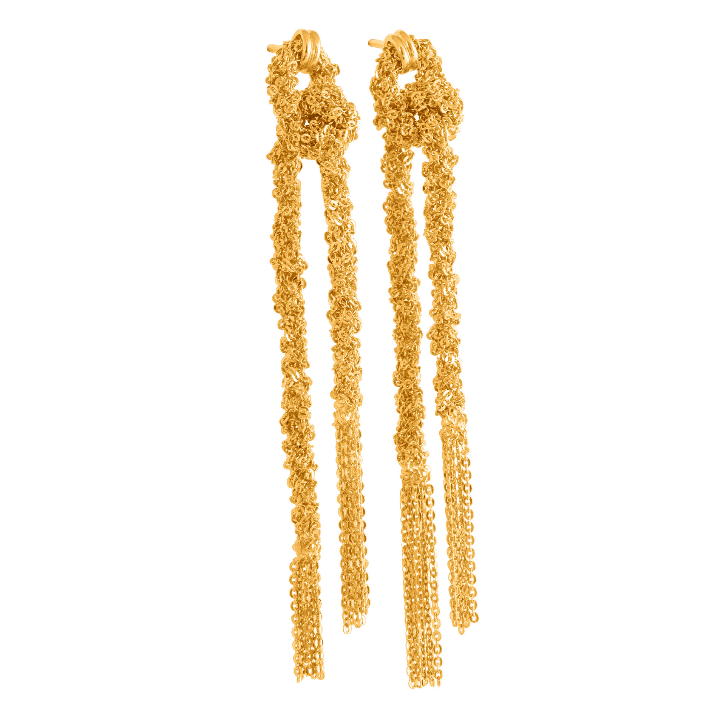 GOLD WOVEN THREAD DOUBLE KNOT EARRINGS