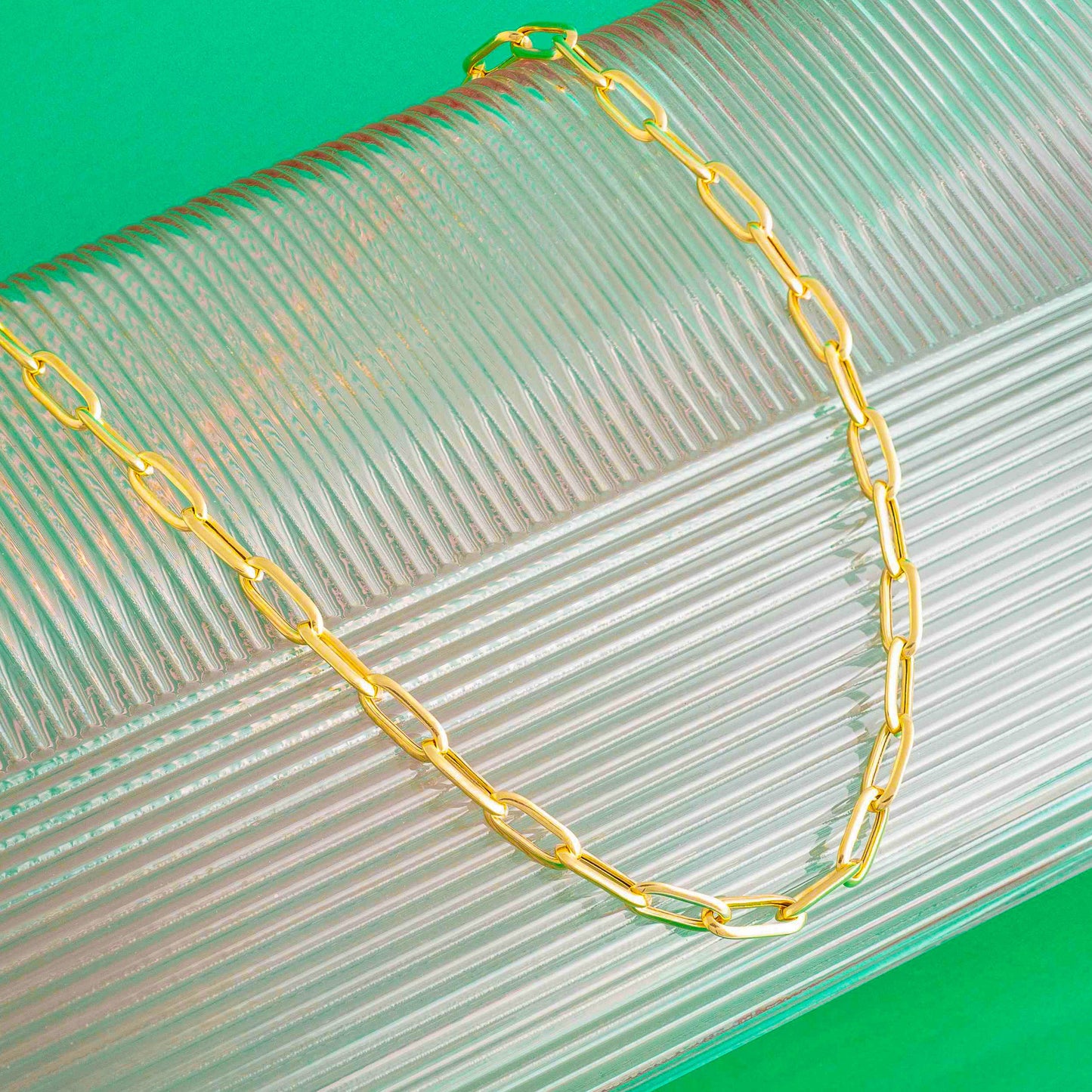 GOLD LONG LINK CHAIN NECKLACE