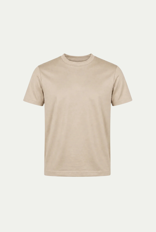 Alessio | Camiseta de Algodón Mercerizado Arena