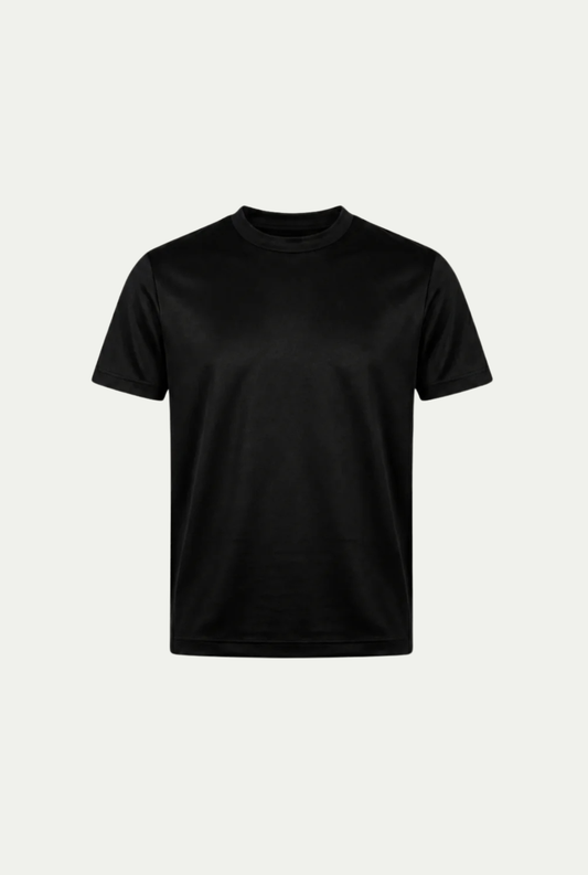 Alessio | Camiseta de Algodón Mercerizado Negra