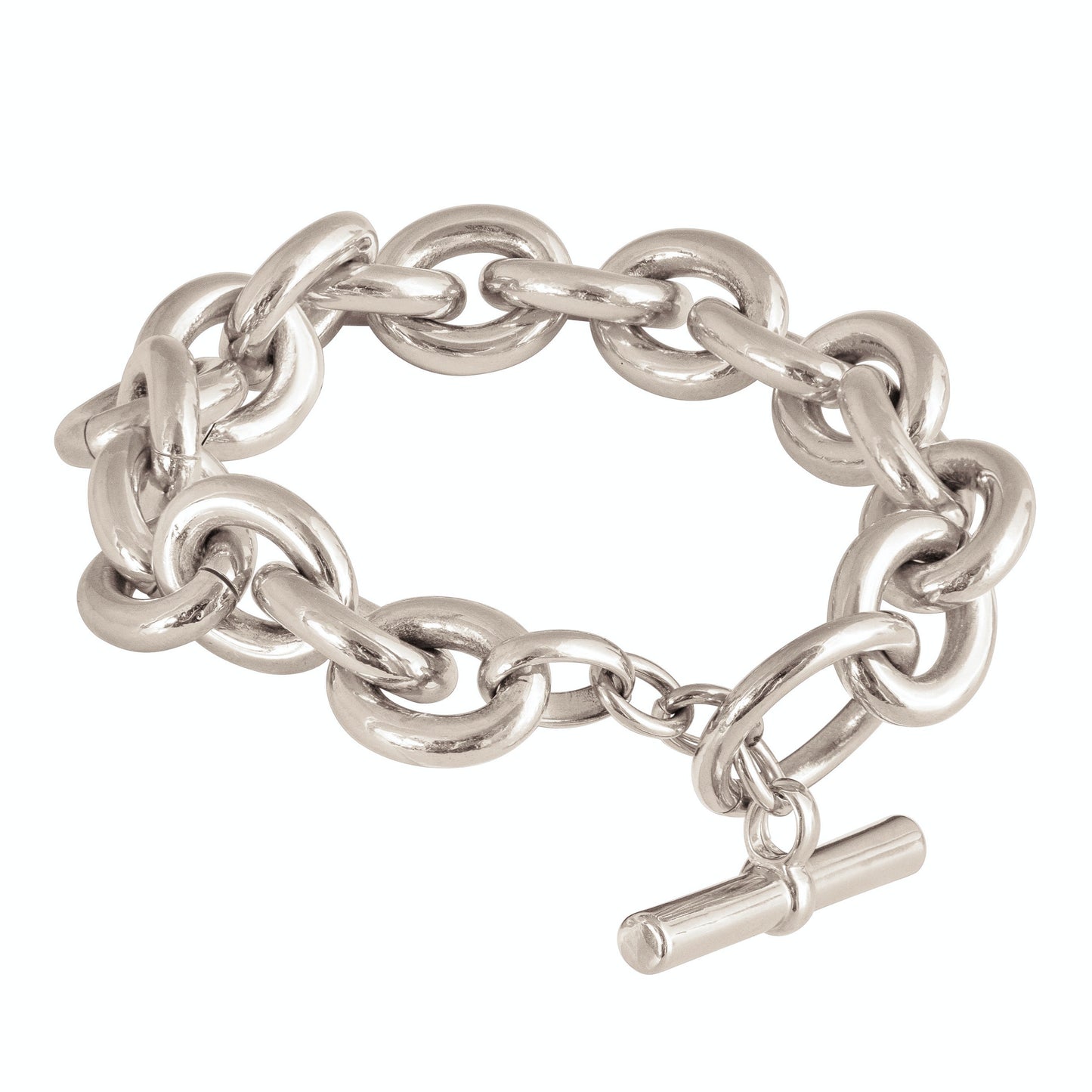 SILVER CHUNKY BELCHER CHAIN BRACELET