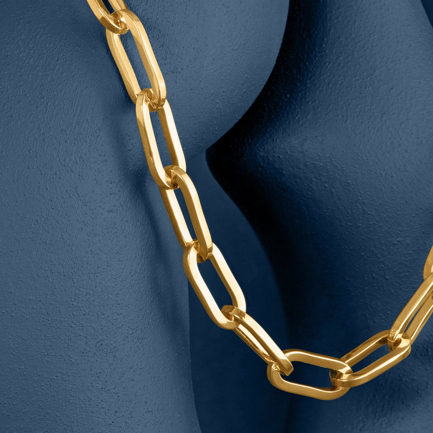 GOLD CHUNKY LONG LINK CHAIN NECKLACE