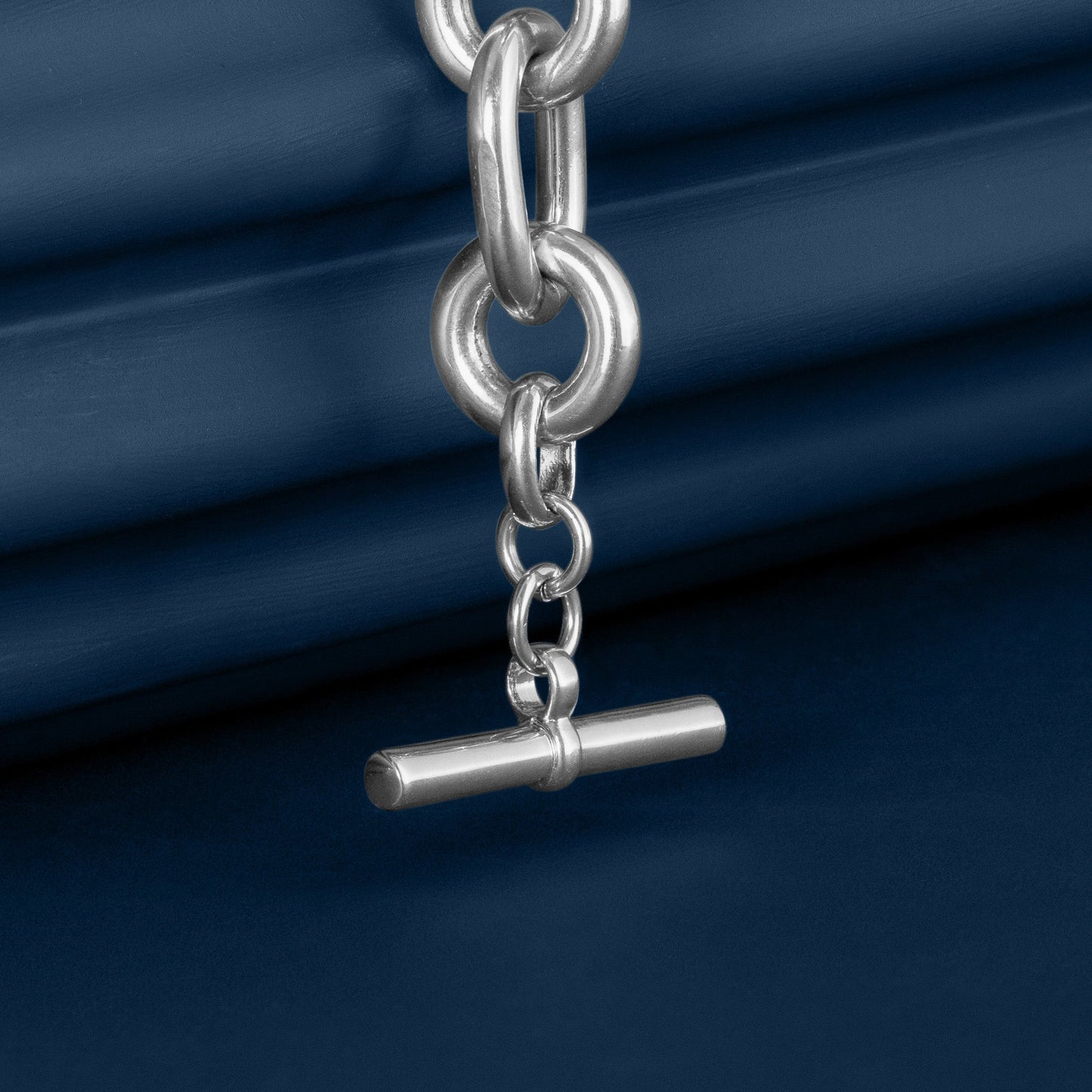 LARGE SILVER MIXED LINK CHAIN NECKLACE
