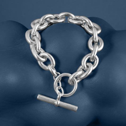 SILVER CHUNKY BELCHER CHAIN BRACELET