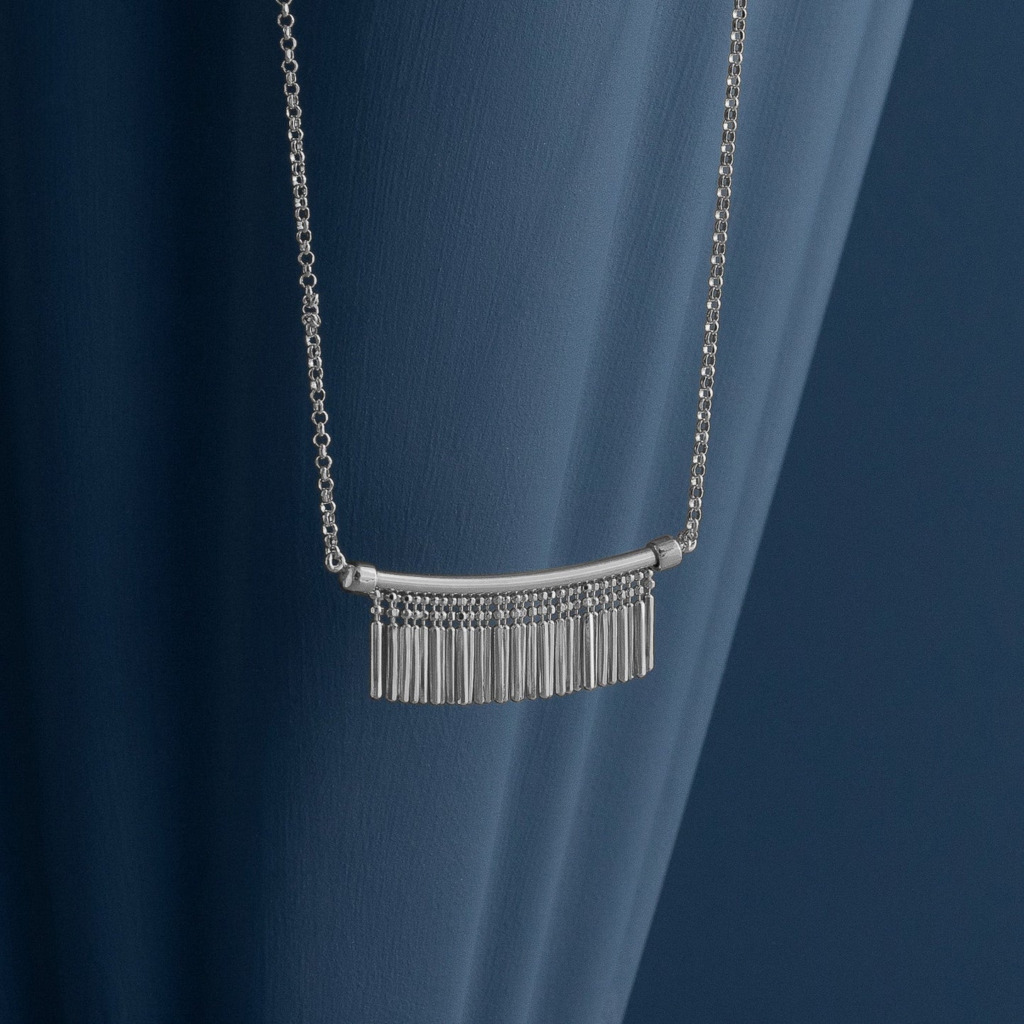 SILVER TASSEL CHARM NECKLACE