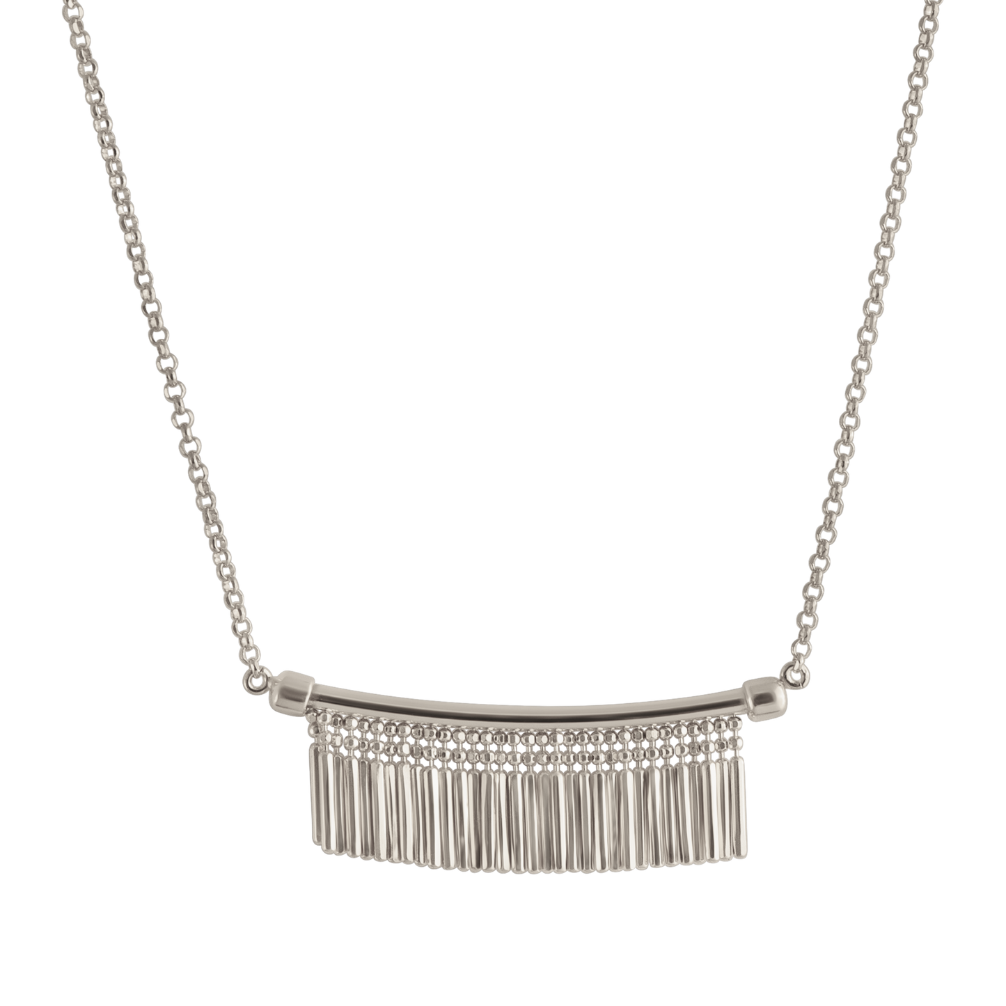 SILVER TASSEL CHARM NECKLACE