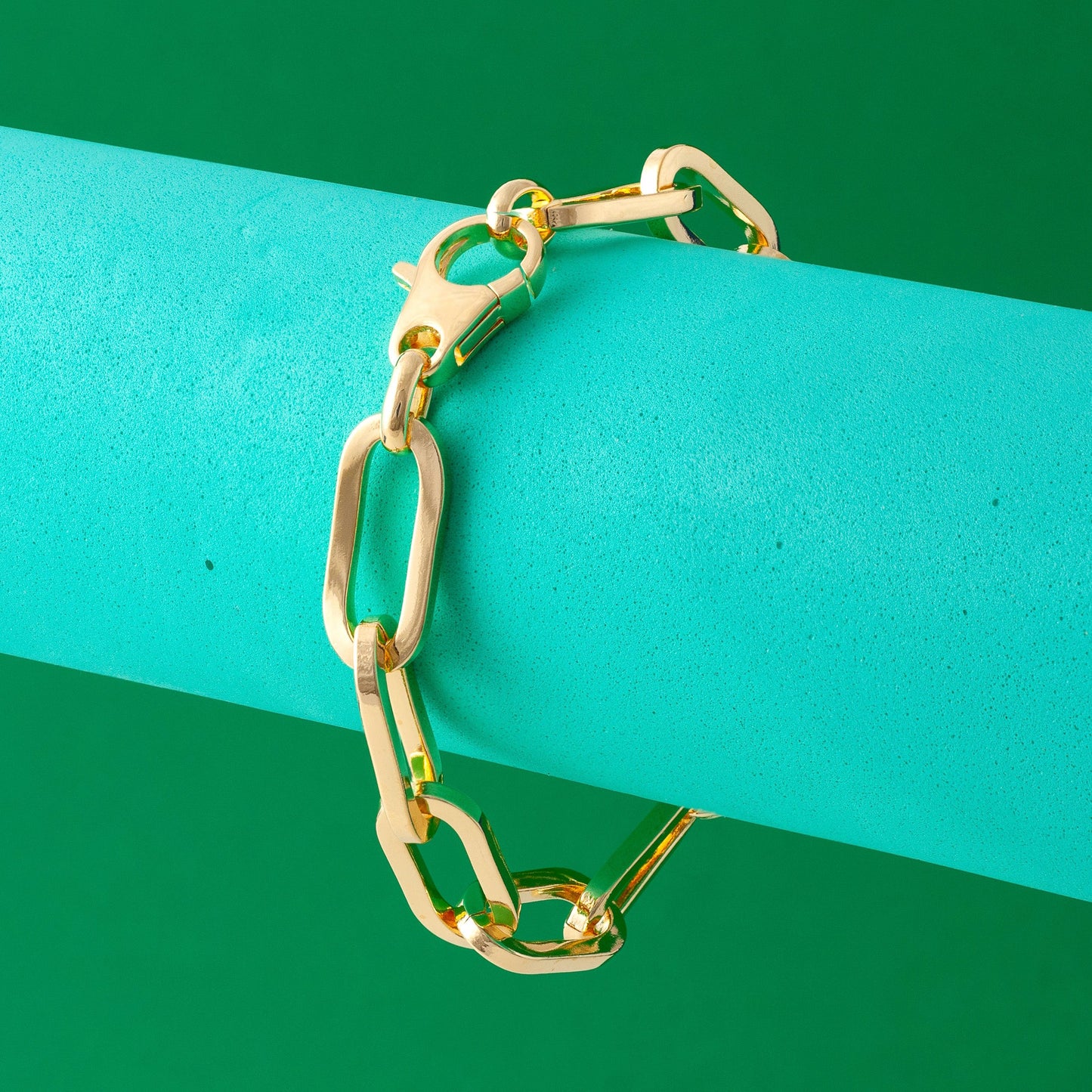 GOLD CHUNKY LONG LINK CHAIN BRACELET