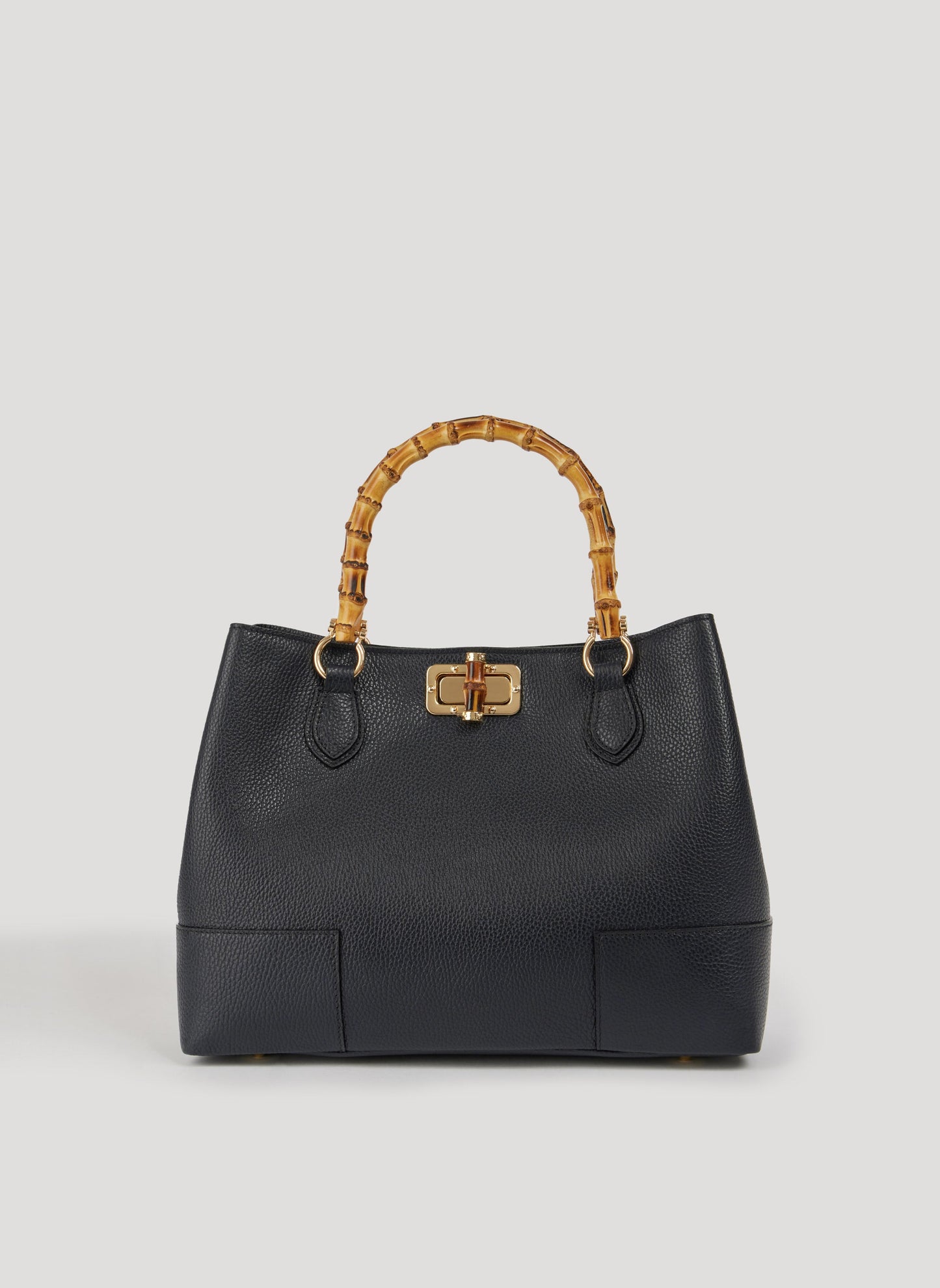 BOLSO DE ANTE CON ASA DE BAMBÚ