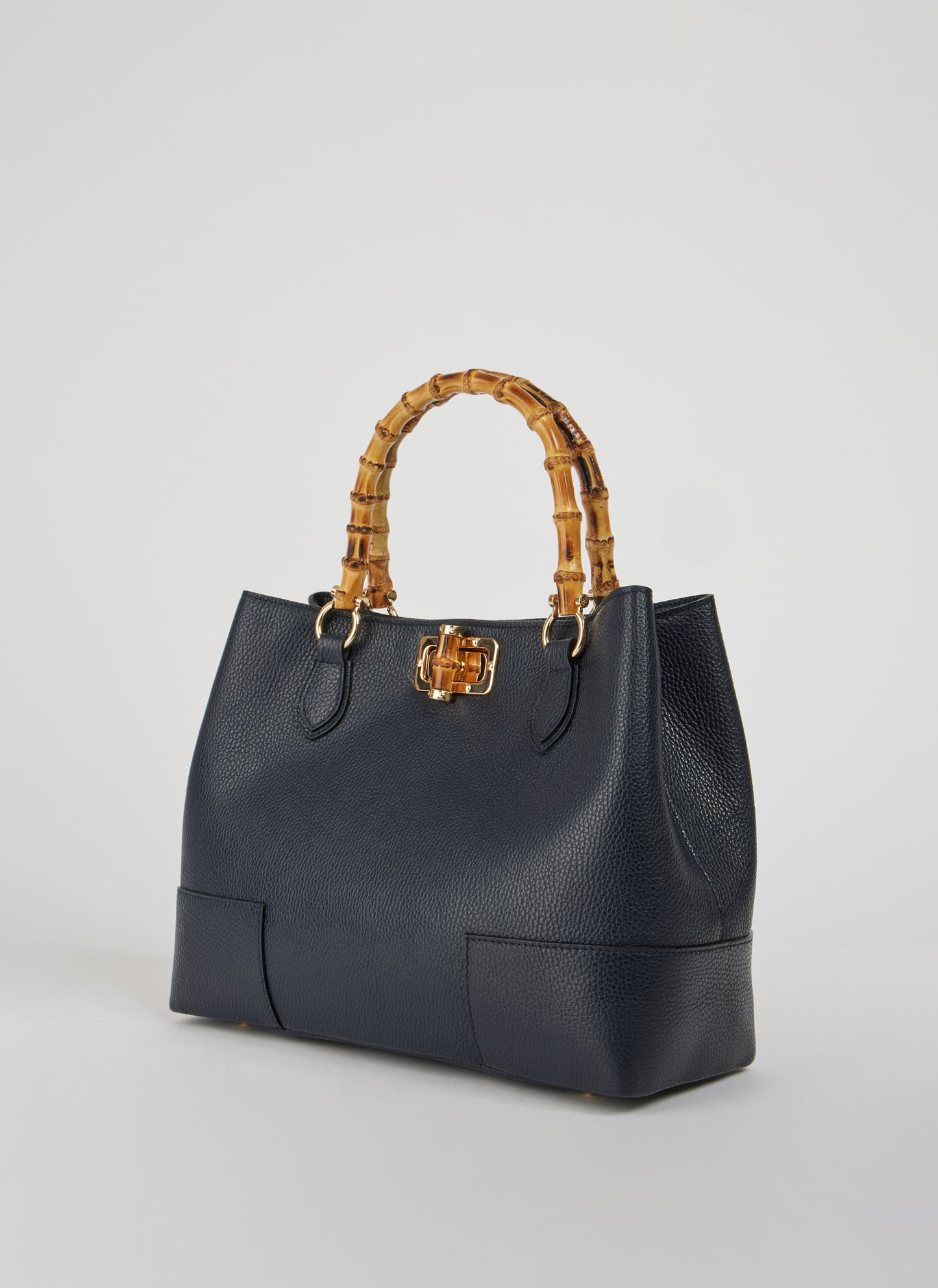 BOLSO DE ANTE CON ASA DE BAMBÚ