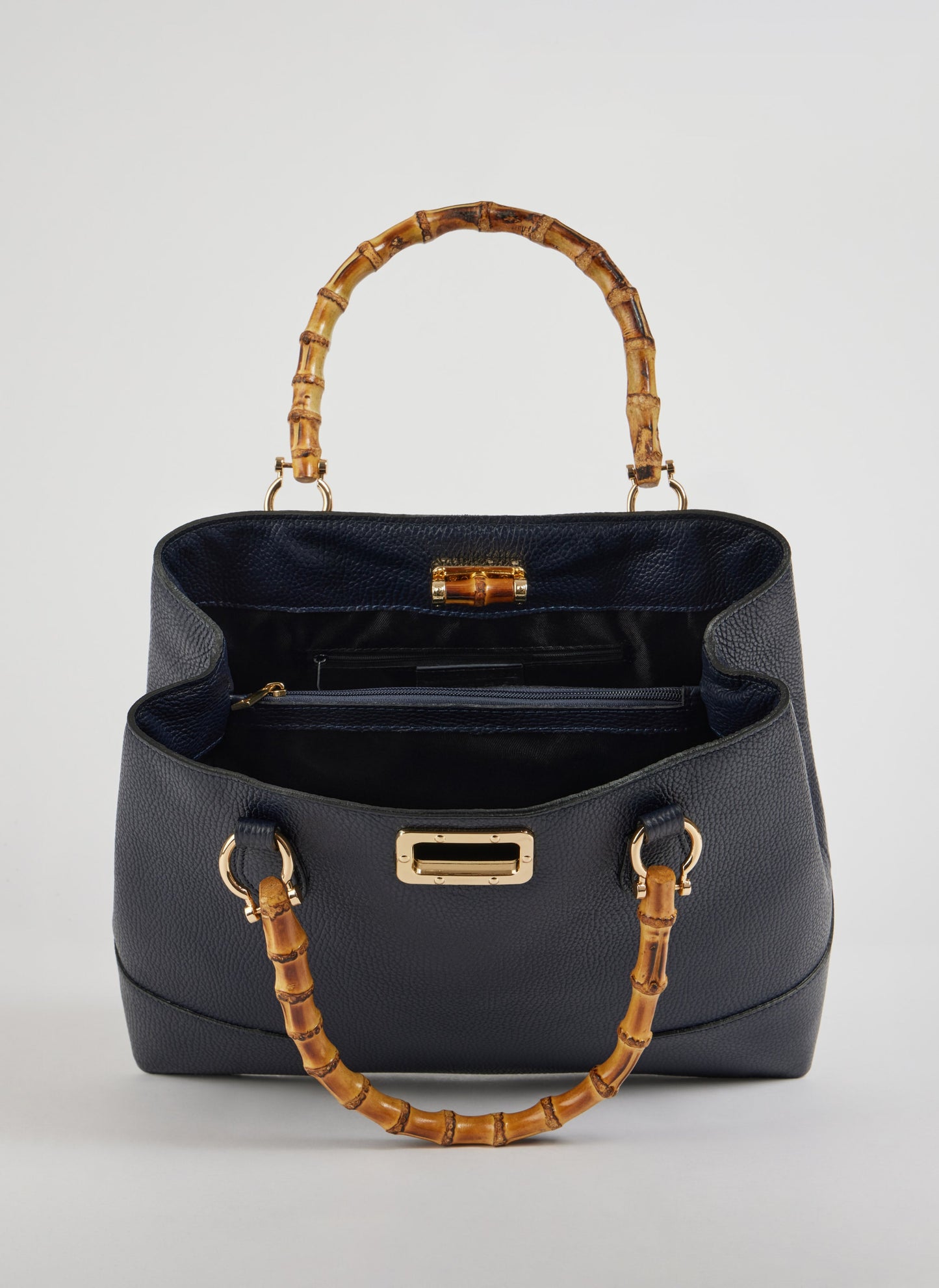 BOLSO DE ANTE CON ASA DE BAMBÚ