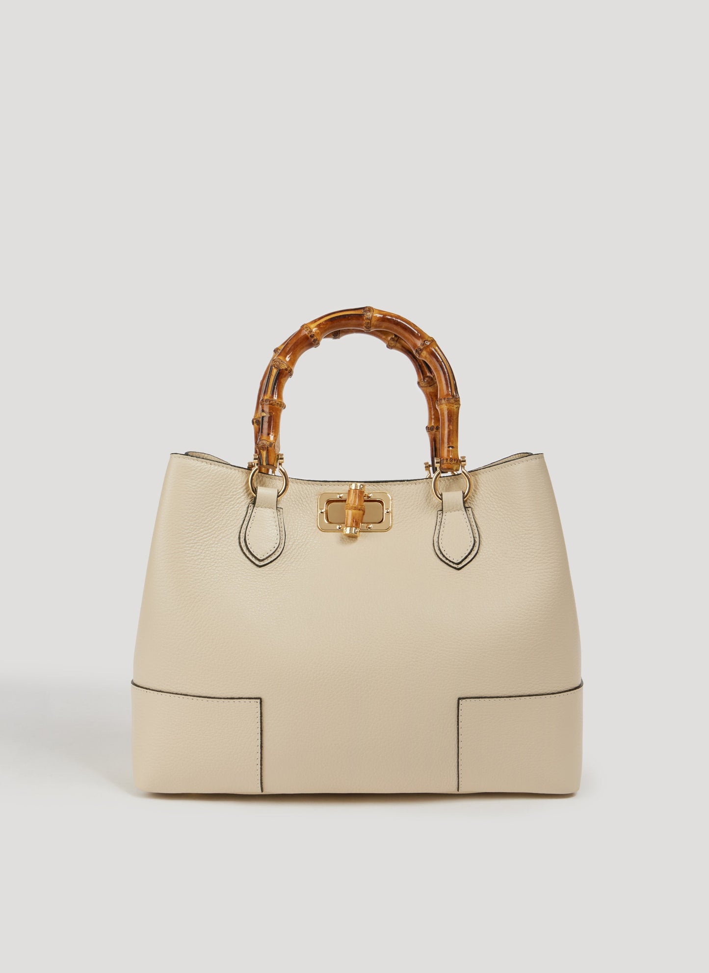 BOLSO DE ANTE CON ASA DE BAMBÚ