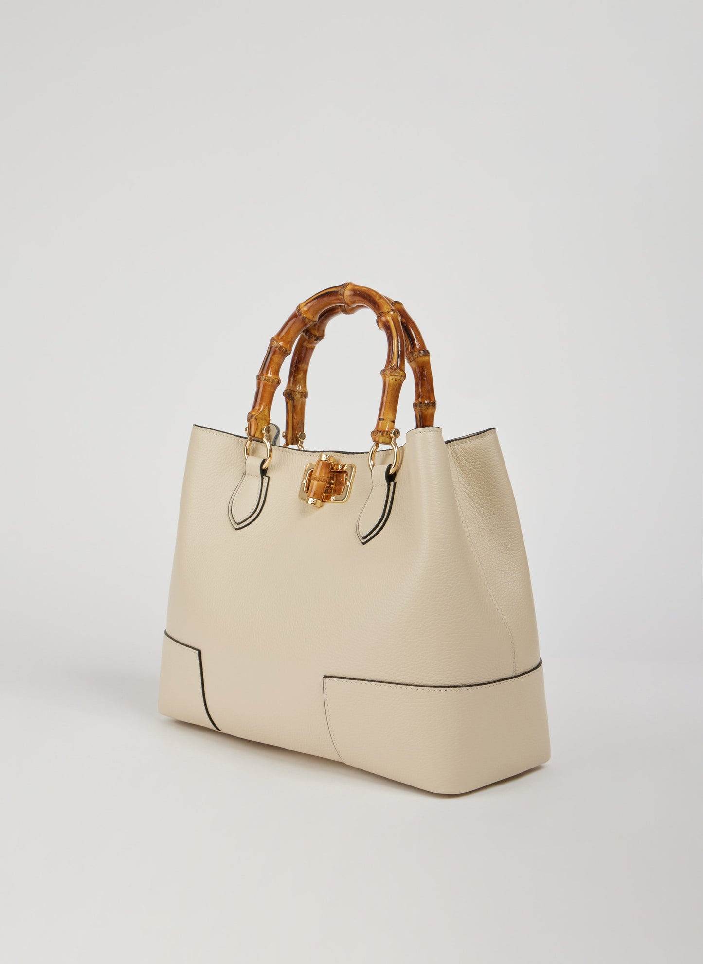 BOLSO DE ANTE CON ASA DE BAMBÚ