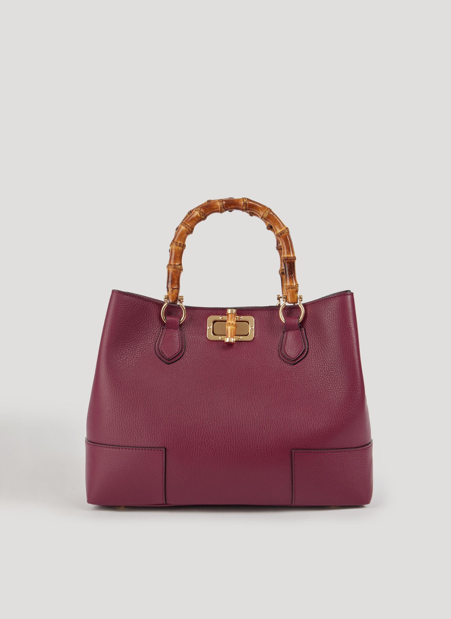 BOLSO DE ANTE CON ASA DE BAMBÚ