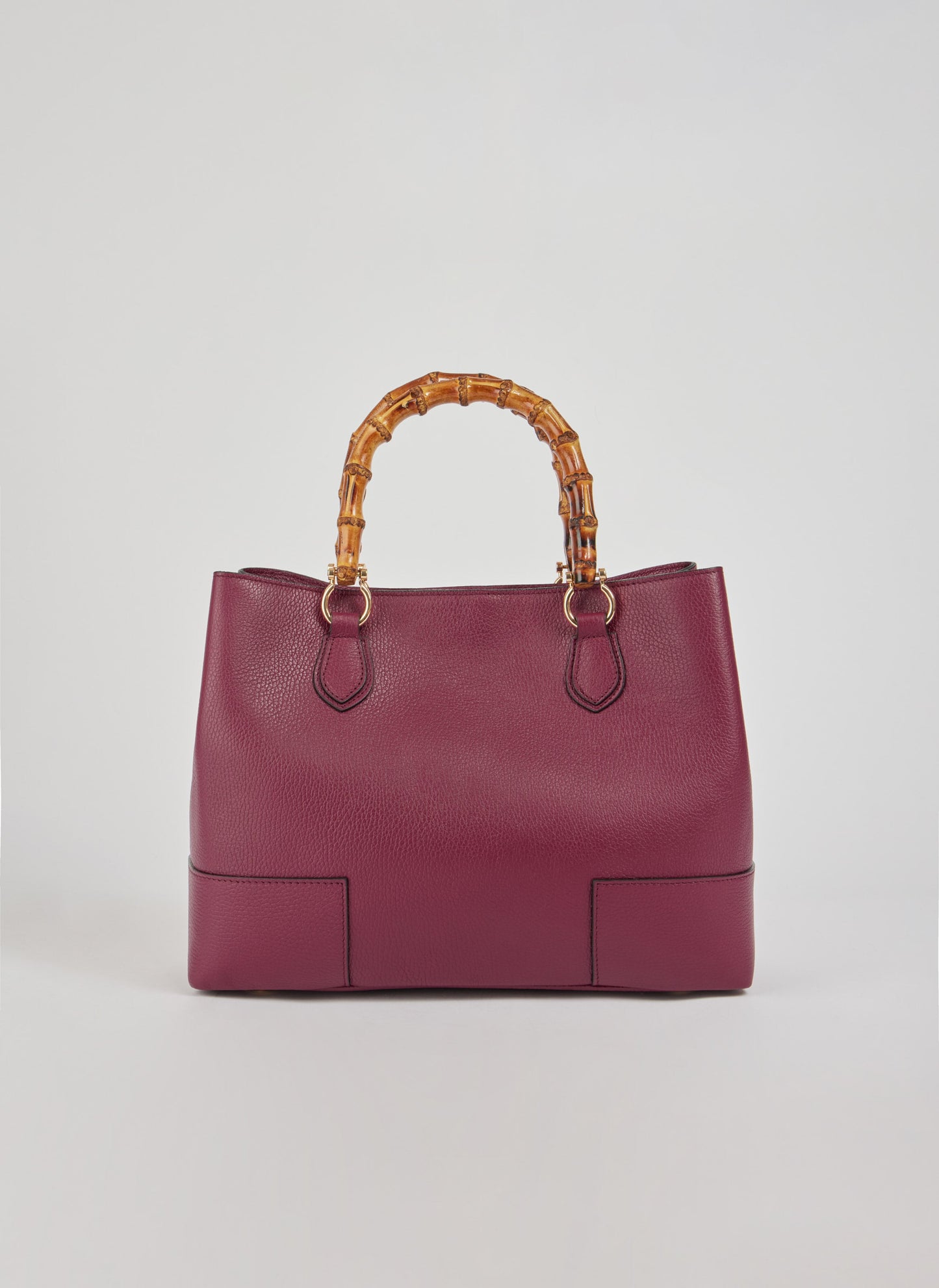 BOLSO DE ANTE CON ASA DE BAMBÚ