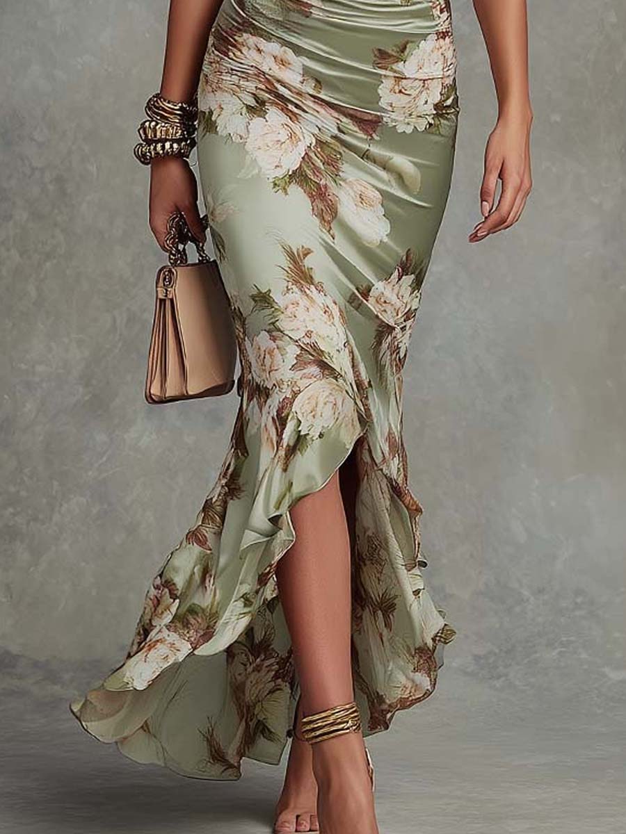 Camelia • Vestido Estampado Floral Satinado