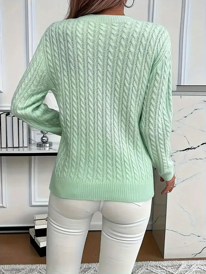 Jersey acogedor de cuello redondo