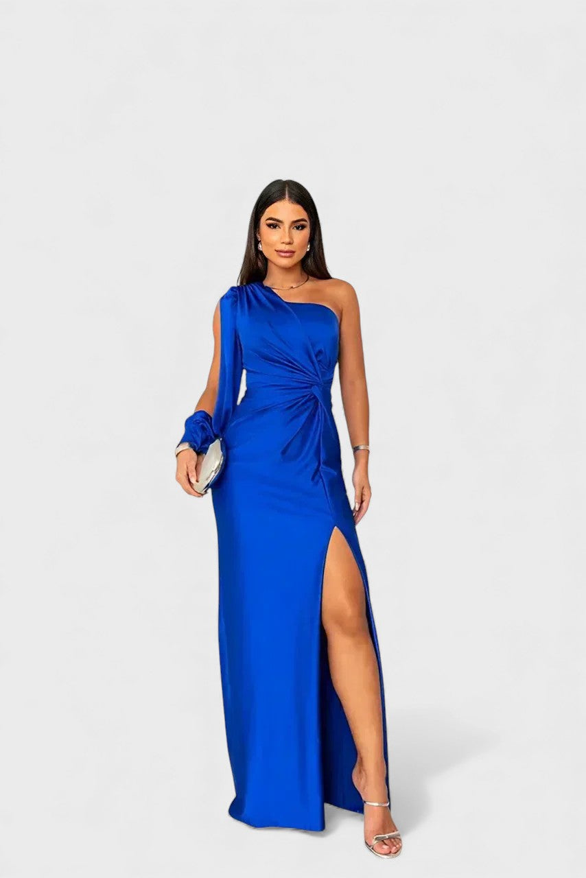 Vestido de Noche Elegante de Un Solo Hombro