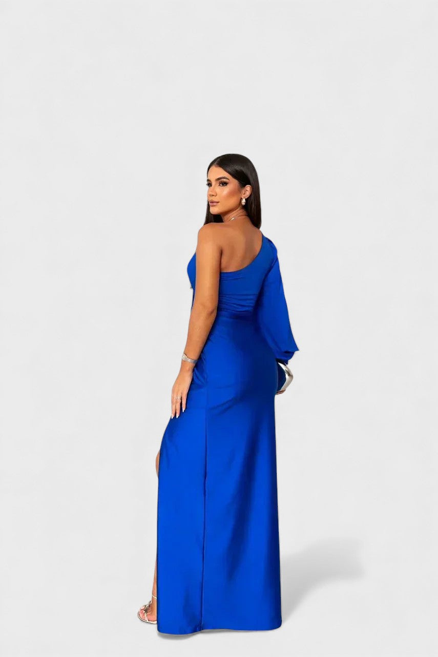 Vestido de Noche Elegante de Un Solo Hombro
