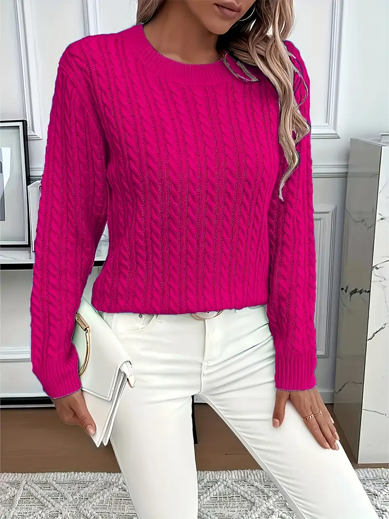Jersey acogedor de cuello redondo