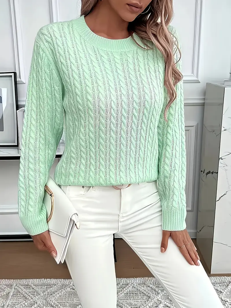 Jersey acogedor de cuello redondo