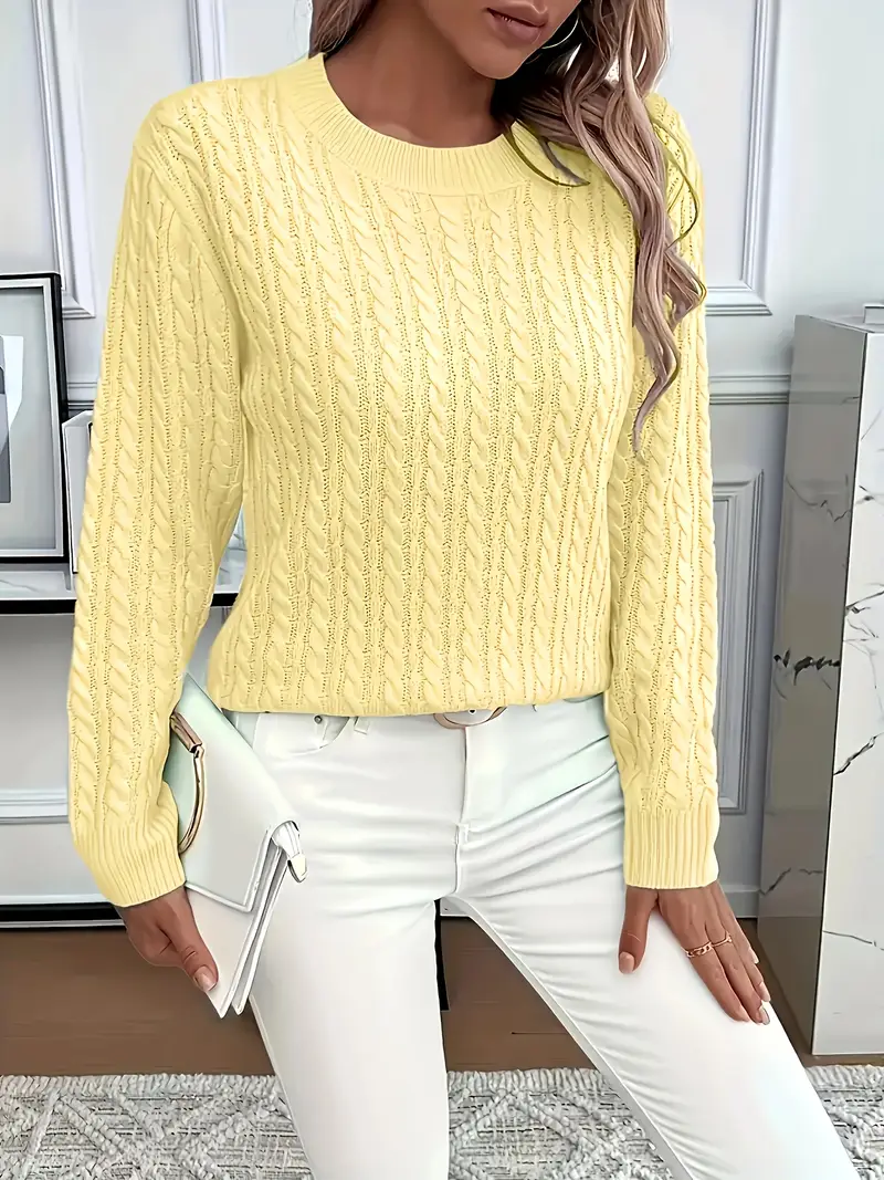 Jersey acogedor de cuello redondo