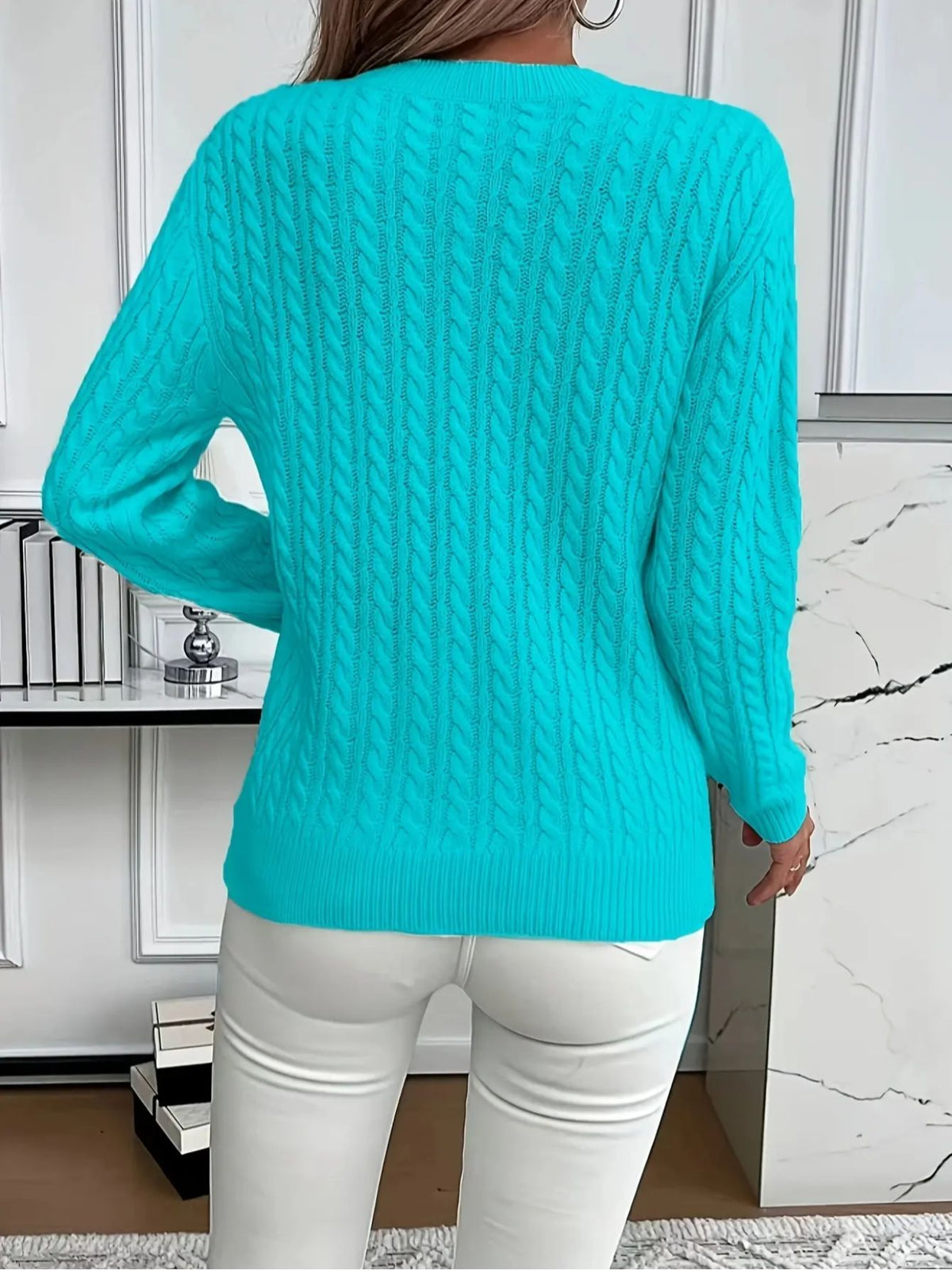 Jersey acogedor de cuello redondo