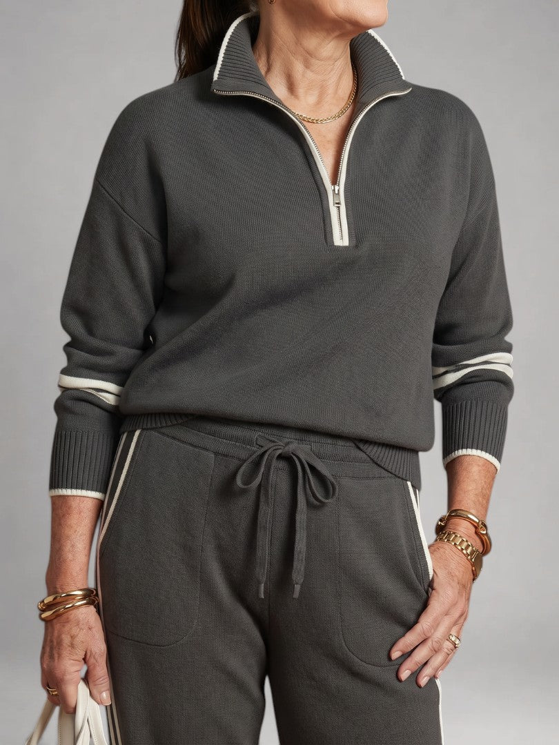 Conjunto de Punto con Cuello con Cremallera