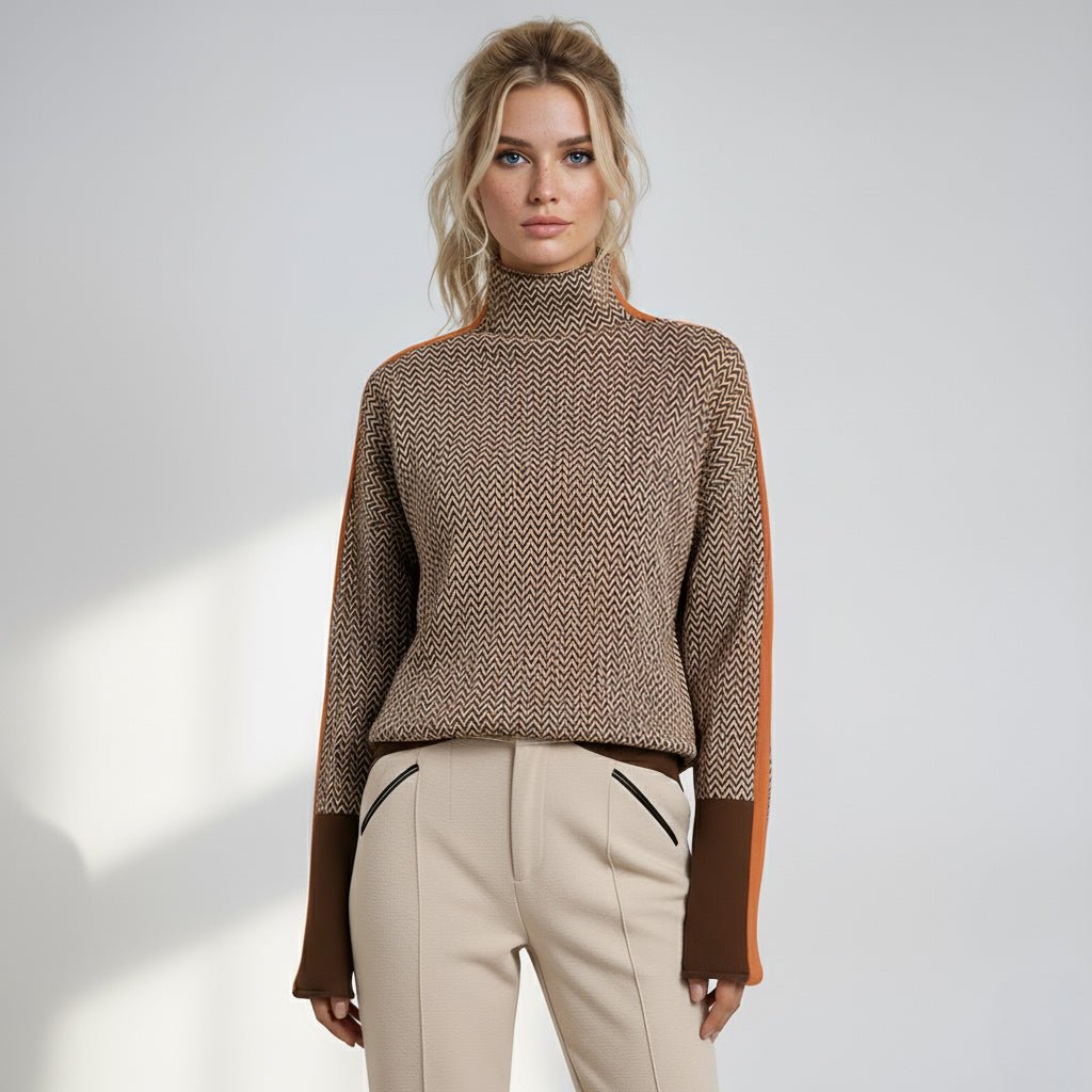 Elara | Jersey de cuello alto con rayas en contraste
