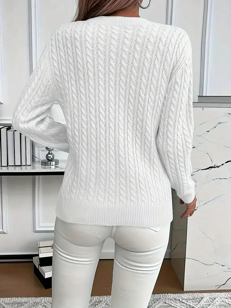 Jersey acogedor de cuello redondo