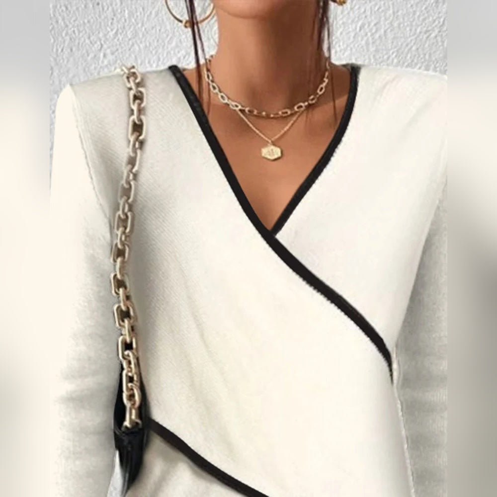 Jersey ajustado de cuello en V