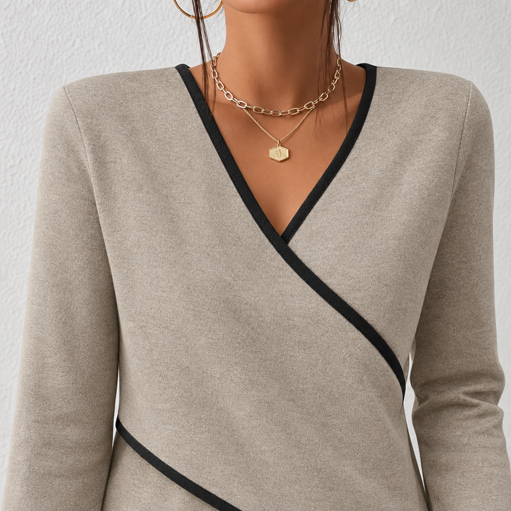 Jersey ajustado de cuello en V