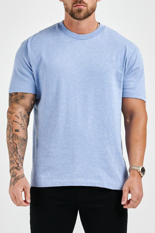 Camiseta Premium Básica | Azul Claro Jaspeado
