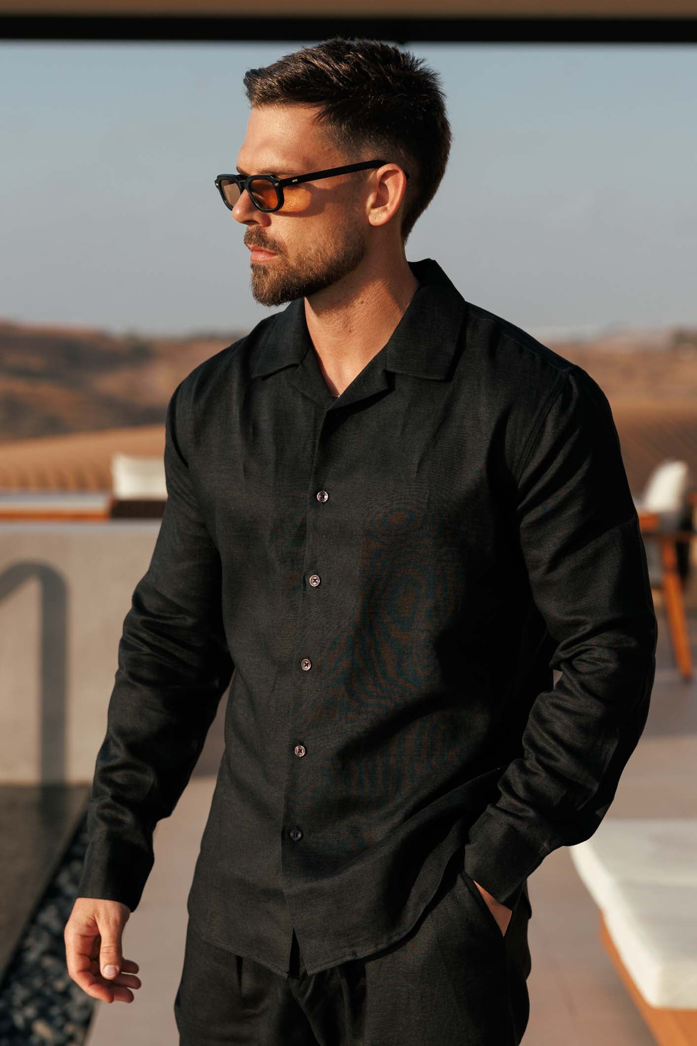 Camisa de Lino | Negro