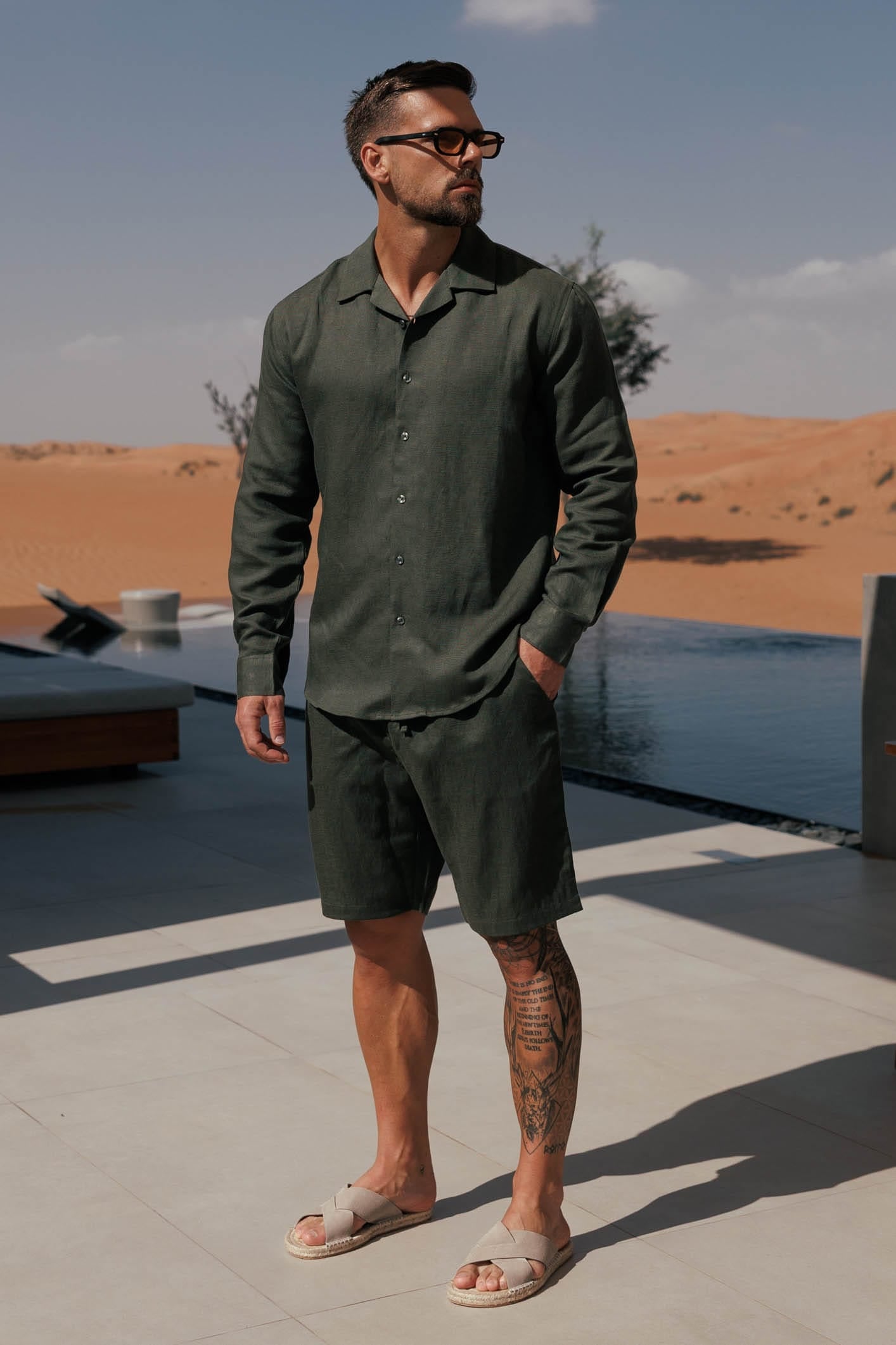 Camisa de Lino | Verde Oliva