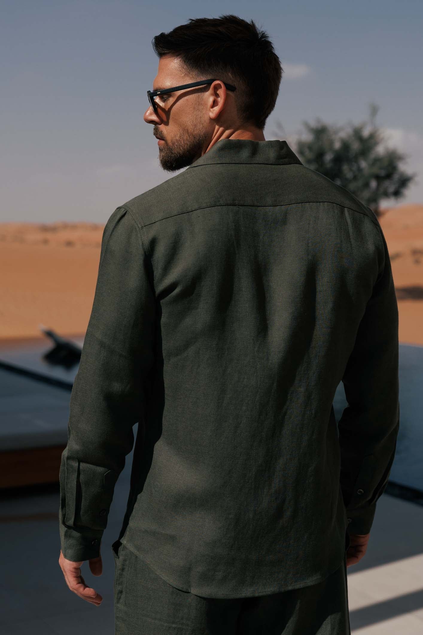 Camisa de Lino | Verde Oliva