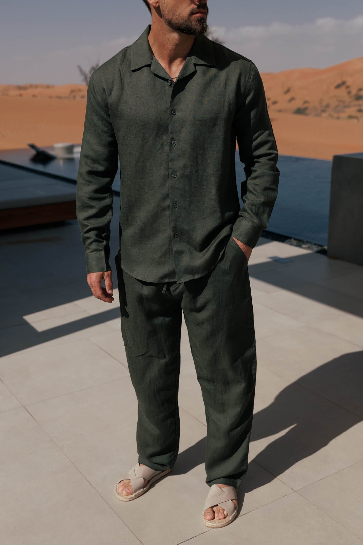 Camisa de Lino | Verde Oliva