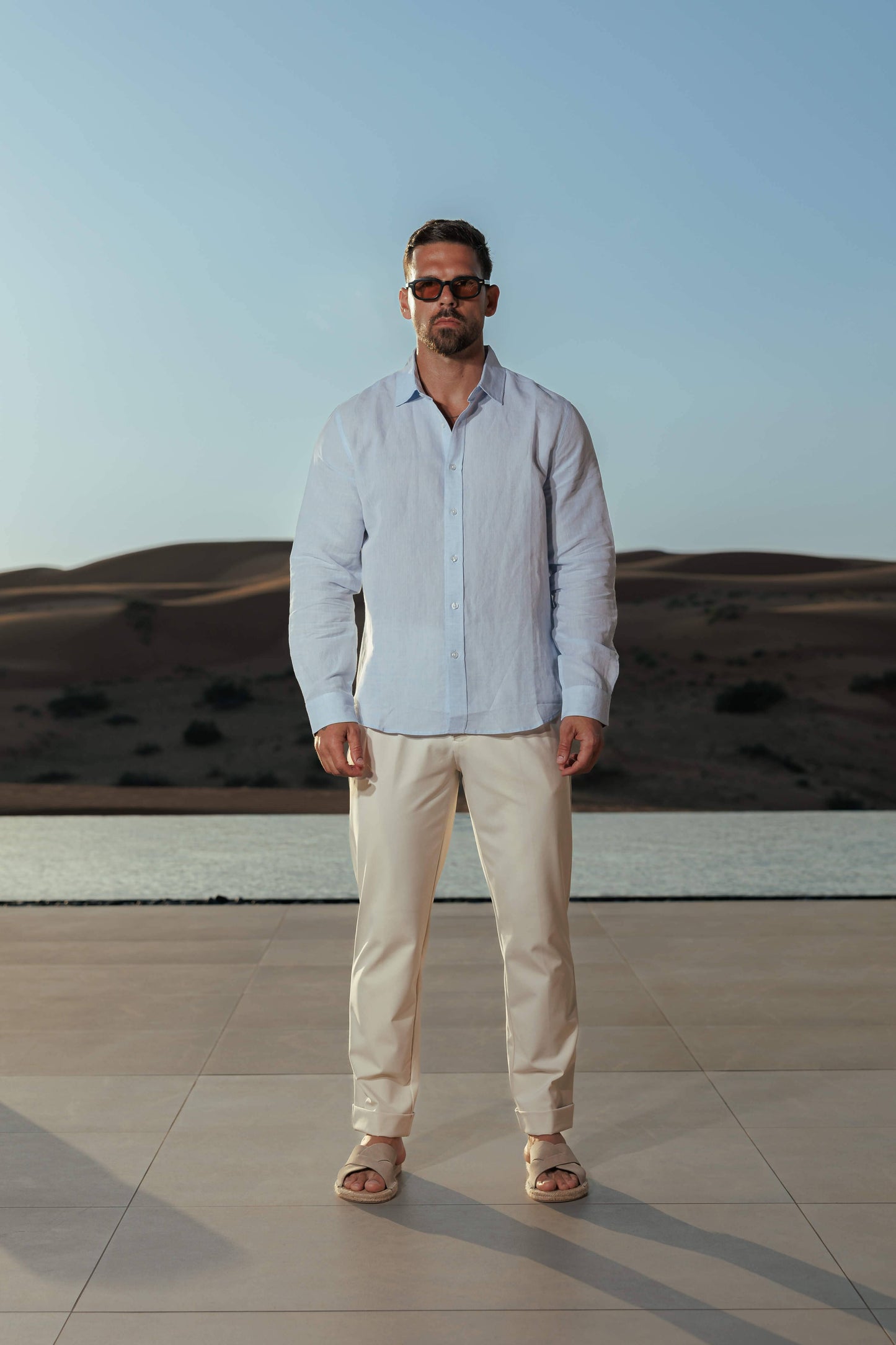 Camisa de Lino Luxe | Azul Claro