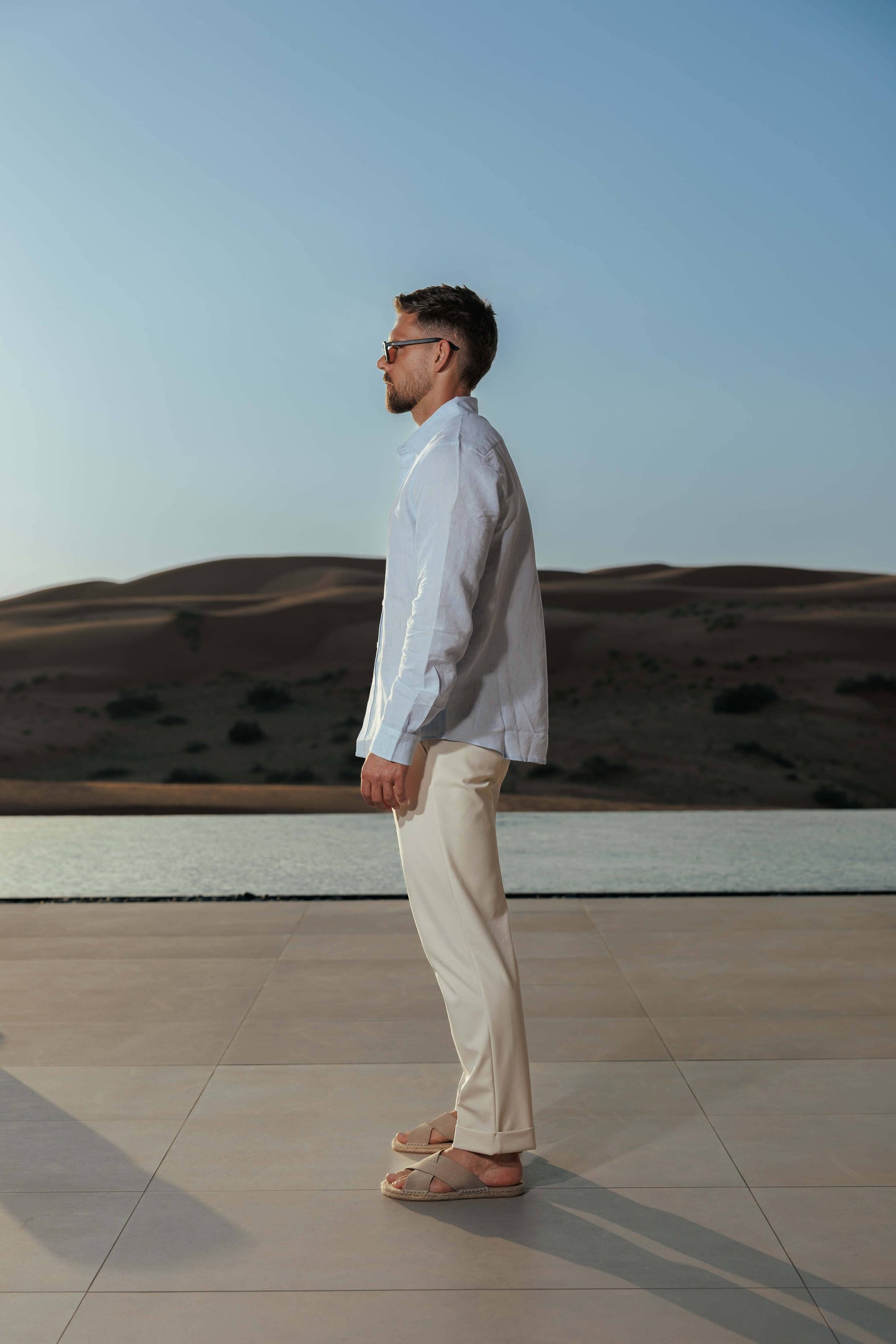 Camisa de Lino Luxe | Azul Claro