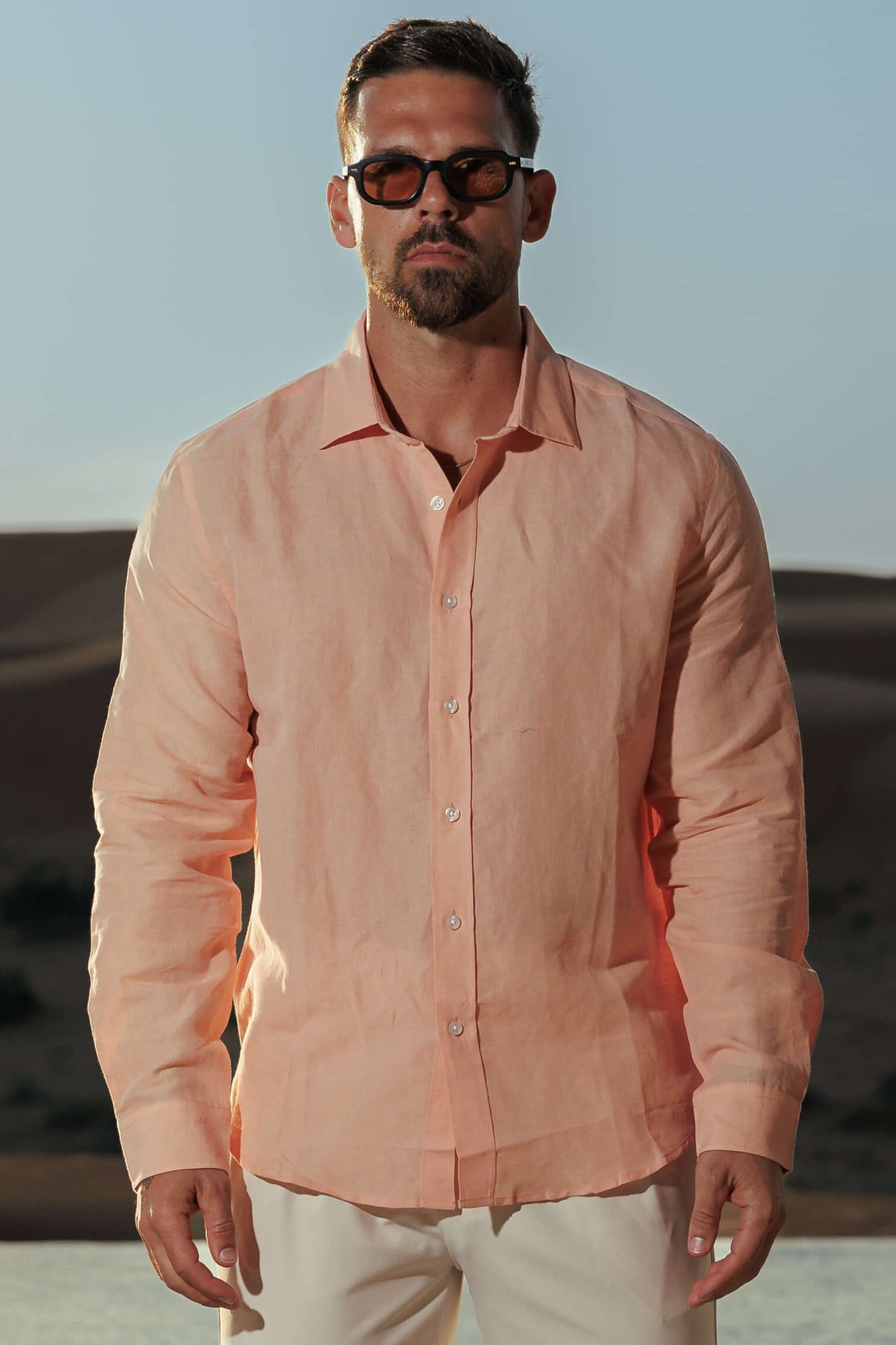 Camisa de Lino Luxe | Salmón