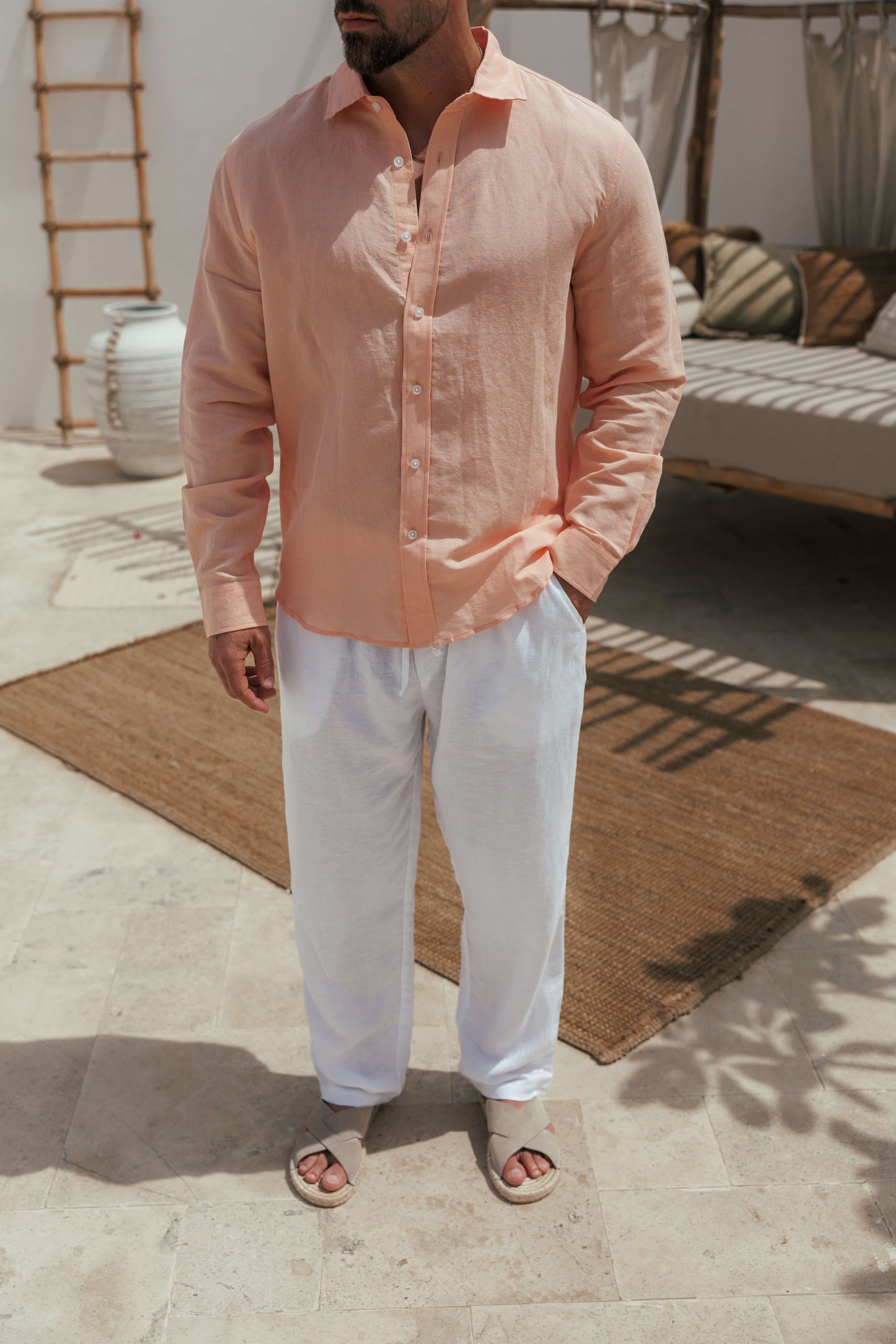 Camisa de Lino Luxe | Salmón