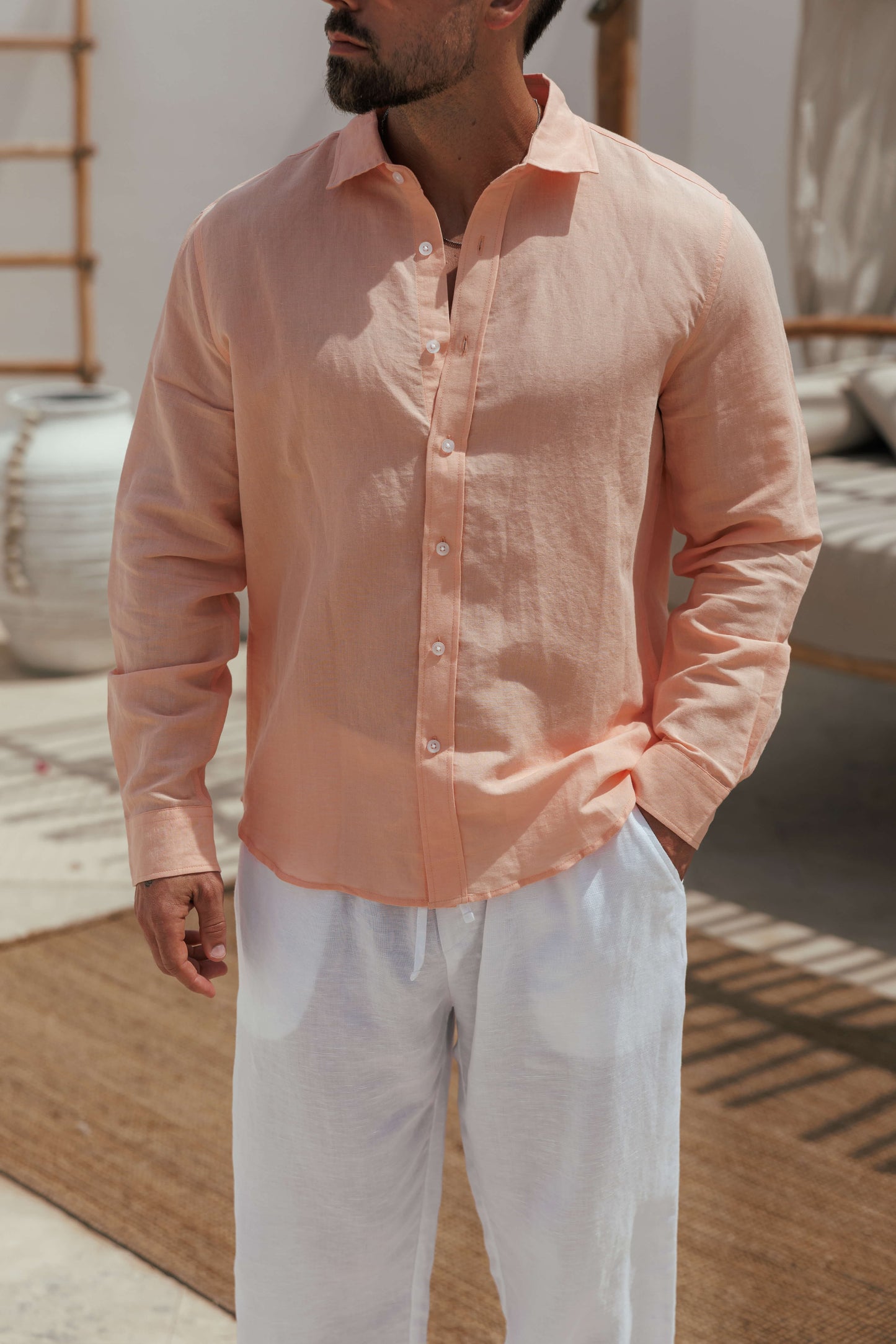 Camisa de Lino Luxe | Salmón