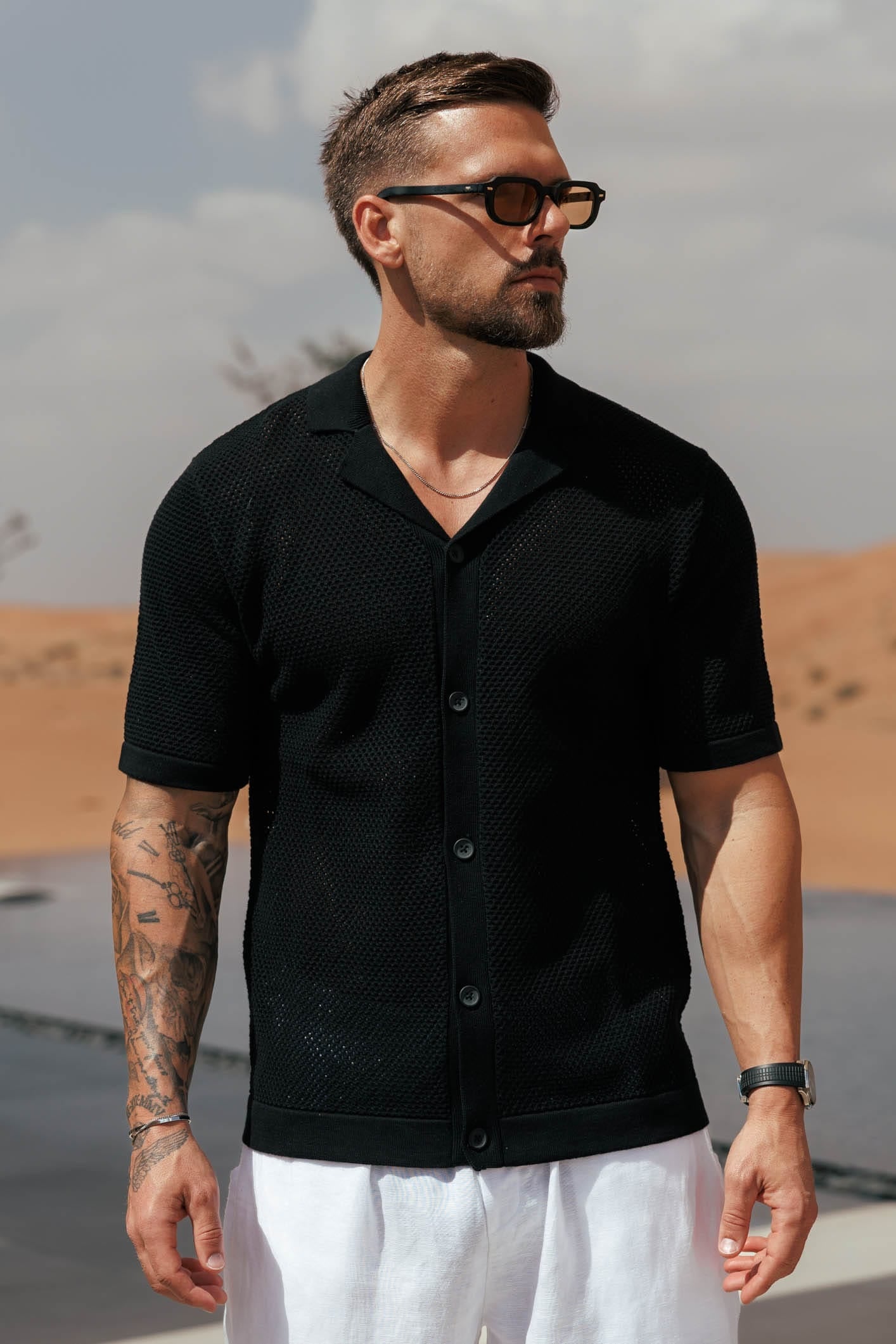 Camisa de Punto Peak | Negro