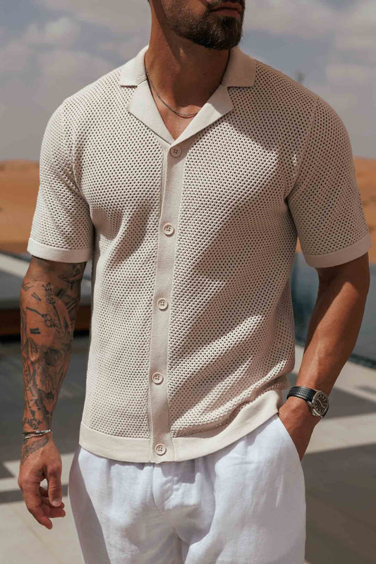 Camisa de Punto Peak | Crema Clara