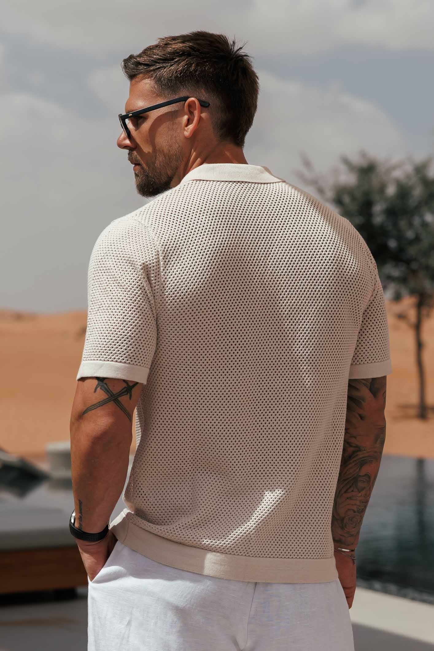 Camisa de Punto Peak | Crema Clara