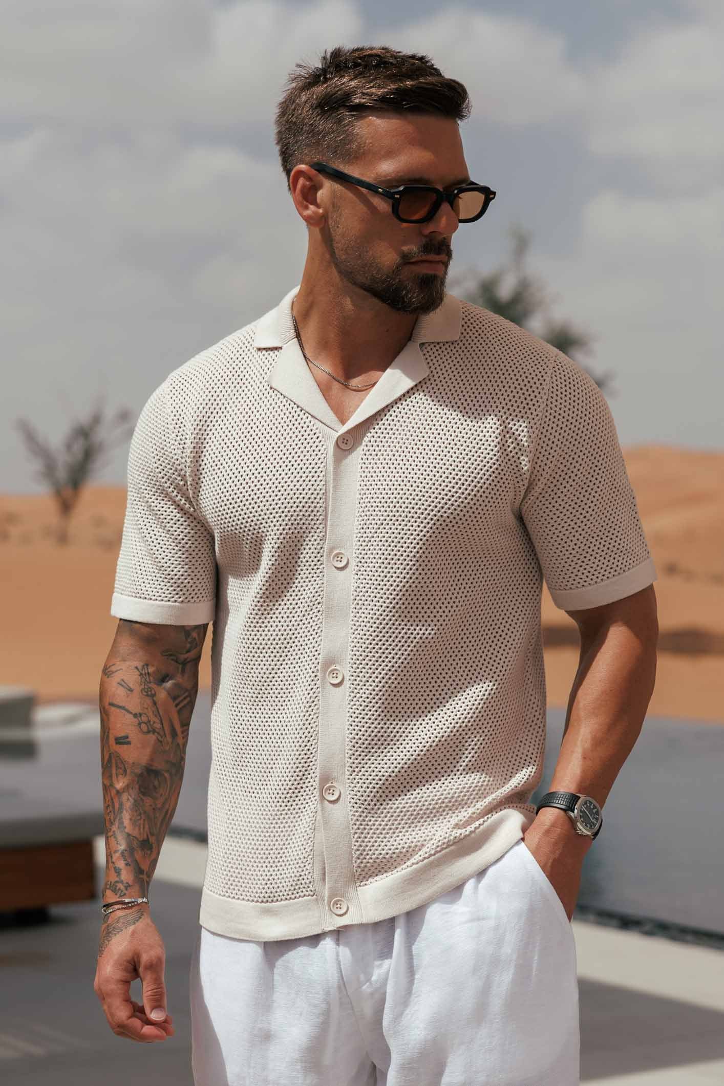 Camisa de Punto Peak | Crema Clara