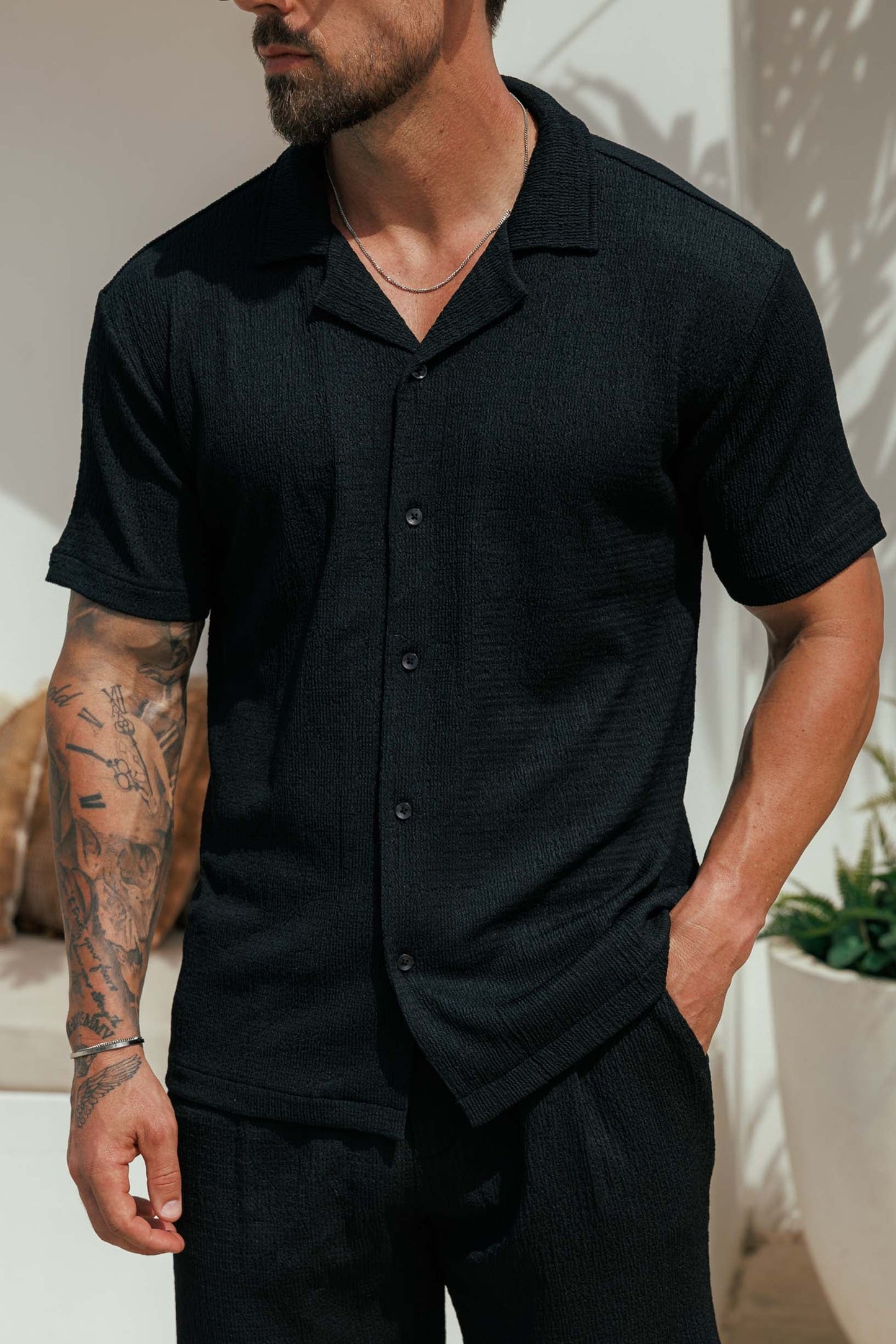 Camisa Texturizada | Negro