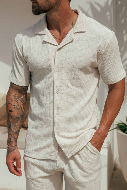 Camisa Texturizada | Crema